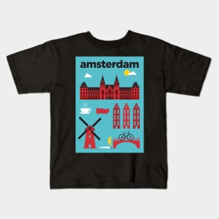 Amsterdam Poster Design Kids T-Shirt